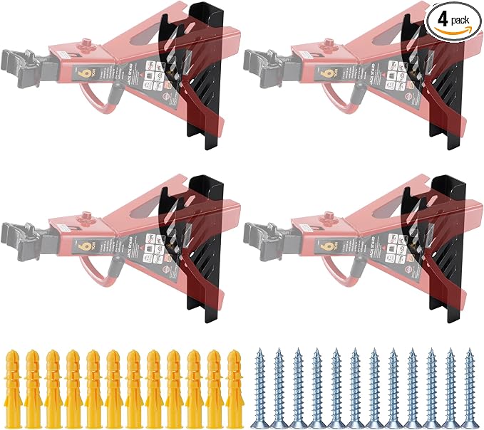 4 Packs Jack Stand Holder Wall Mount Organizer Bracket Rack Fits 4 & 5 & 6 Ton by Racewill