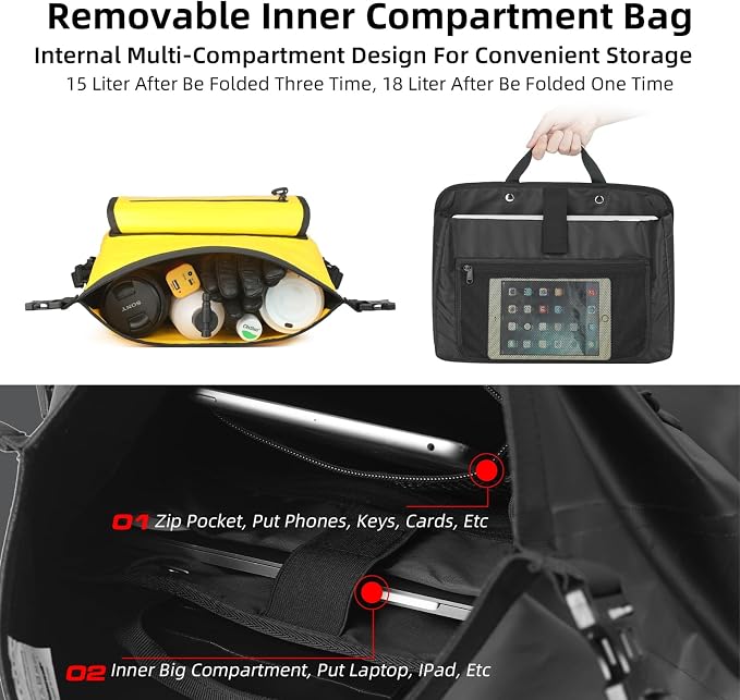 HUNTVP Motorcycle Saddlebags 15L Saddle Bags Motorcycles Single Side Pannier - Image 3