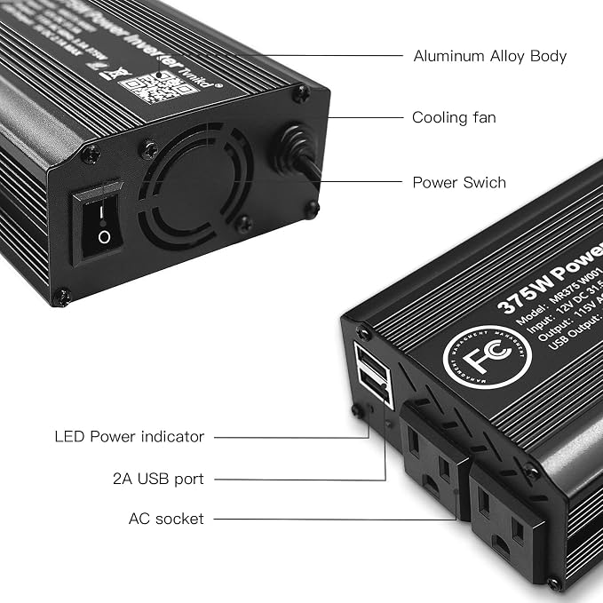 375W/750W car Power Inverter 12V to 110V dc to ac - Image 2