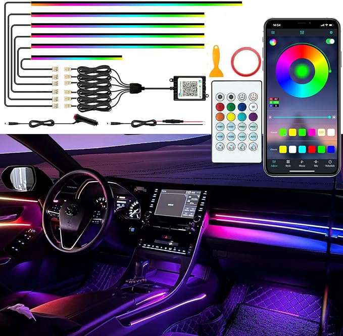 Interior Car LED Lights, RGB Dream Color Acrylic LED Lights by SAMGCHI
