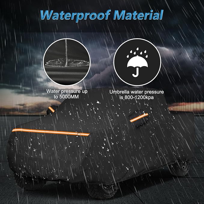 Waterproof Car Covers for Toyota Tacoma Double Cab-6ft Bed 2016-2025, - Image 5