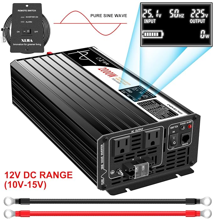 Xijia 2000W Pure sine Wave Power Inverter dc 12v to 110v/120V ac 60HZ - Image 2