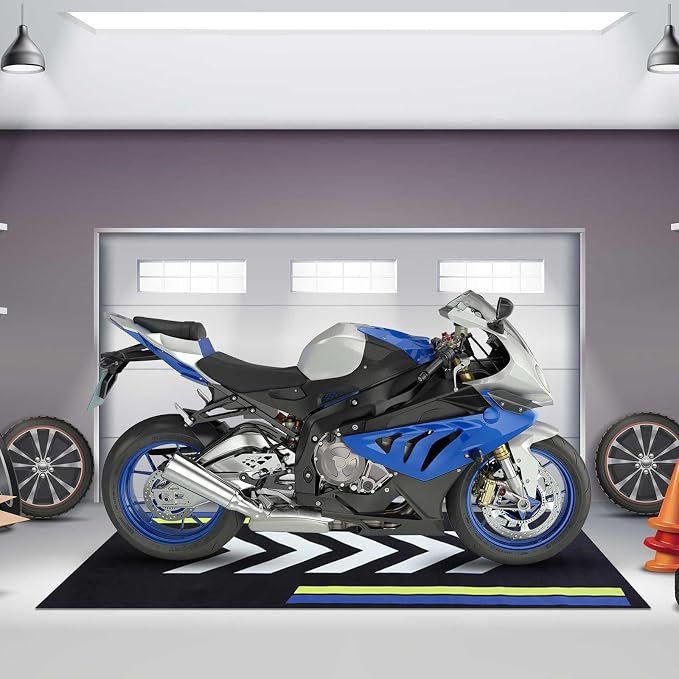 Motorcycle Mat 78 x 31 Inch Garage Floor Rug Washable Parking Mats - Image 7