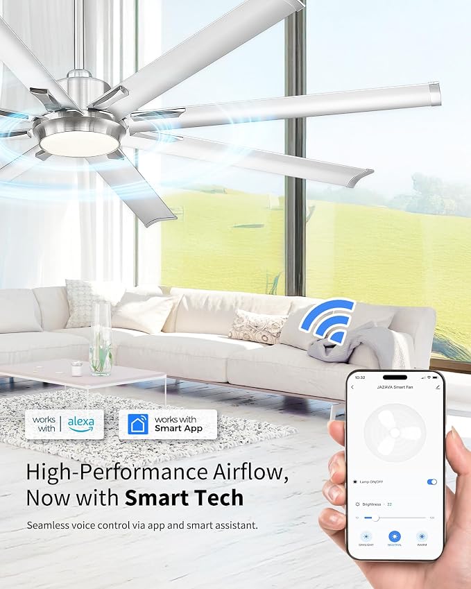 72 Inch Bruehed Nickel Ceiling Fan - Image 2