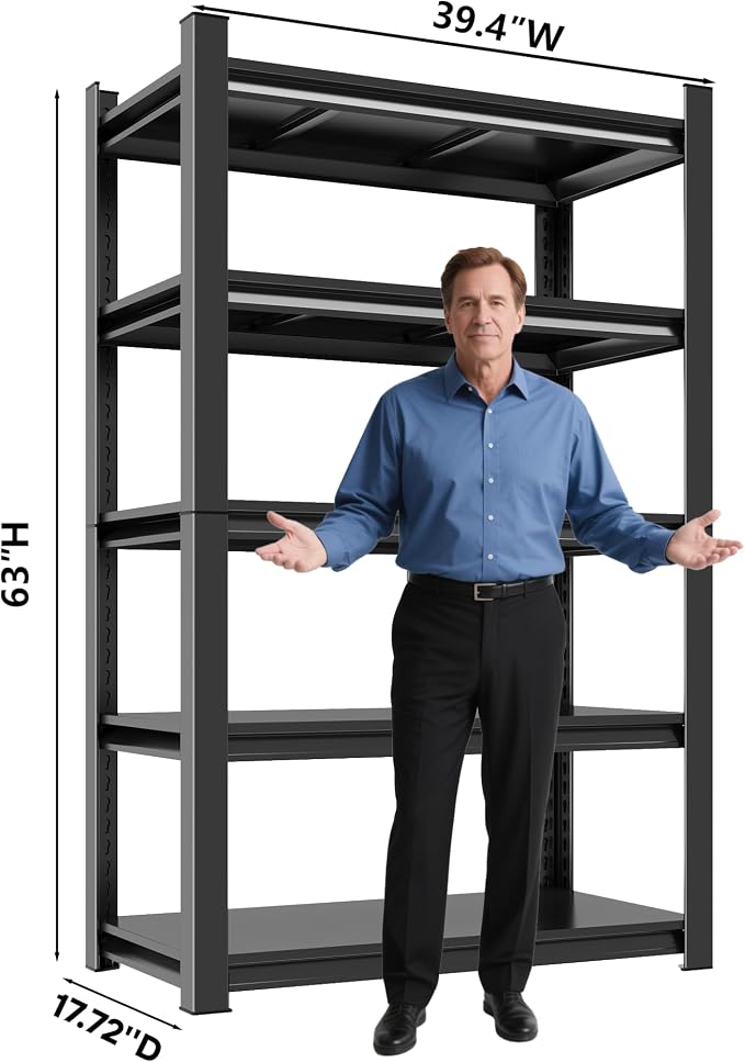 Metal Storage Rack Tier Height Free Adjustable Garage Tool Rack Load Capacity - Image 2