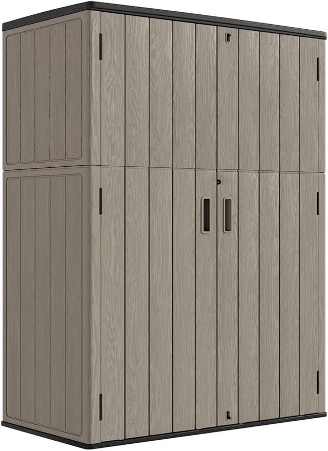 KINYING Outdoor Storage Cabinet Waterproof, 57 Cu.ft Resin Vertical Outdoor by KINYING