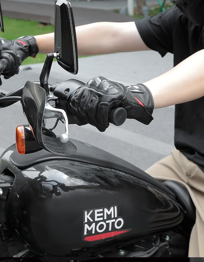 KEMIMOTO Sheepskin Leather Motorcycle Gloves - Image 7