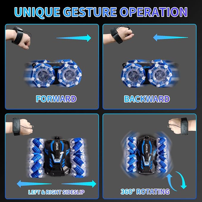 Remote Control Car, 2.4 Ghz 4WD Gesture Sensing RC Stunt Car, Double Sided 360° - Image 3