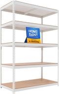 HOMEDANT White 5 Tier Laminated Boltless Heavy Duty Garage Storage Adjustable by TheBestOrganizingSolution