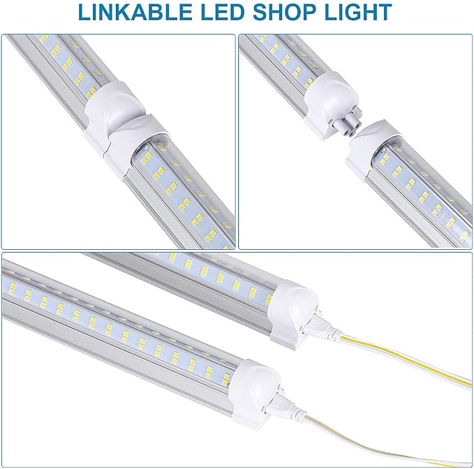 4 Pack, Led Shop Lights, 2FT Led Shop Light, 30W 6000K 3500LM Clear White - Image 3