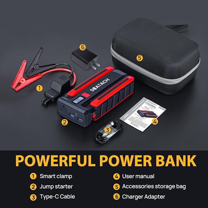 Scatach 002 3500A Car Battery Jump Starter, 12V Jump Starter Battery Pack - Image 7