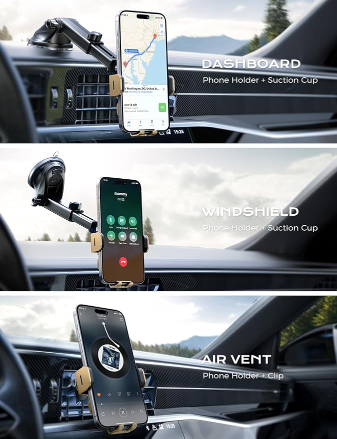 CHGeek Wireless Car Charger, 15W Fast Charging Auto Clamping Car Charger Phone - Image 2