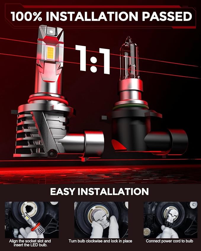 9005 Led Bulbs, 40000lm 800% Brightness Fog Lights Bulbs Real 1:1 Mini Size - Image 4
