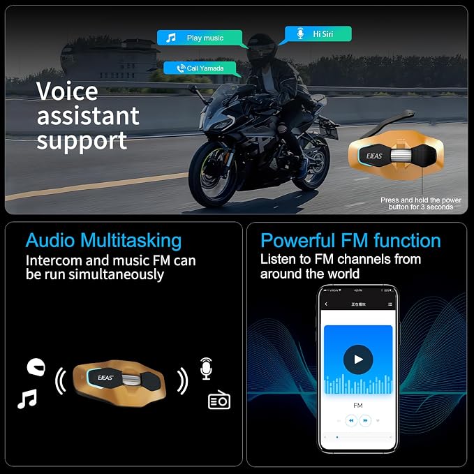 SolaMr X10 Motorcycle Helmet Bluetooth Headset Speakers Headphone, Ski Helmet - Image 7