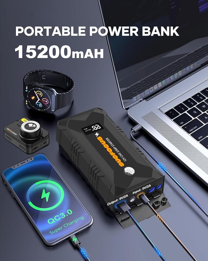 Jump Starter, 2500A Battery Jumper Starter Portable, Car Battery Jump Starter - Image 4