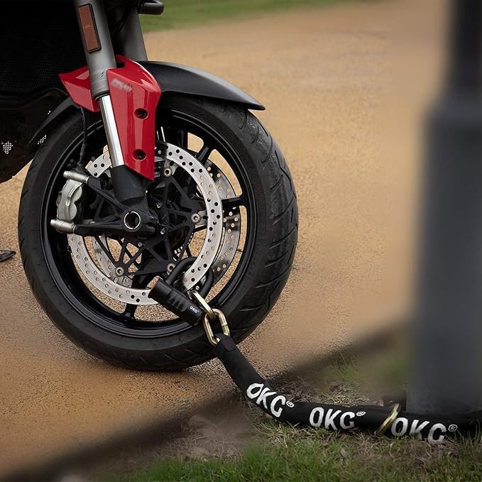 OKG Ultra Security Motorcycle Chain Lock, 4 Keys, 5 ft x 1/2in Thick Motorcycle - Image 6