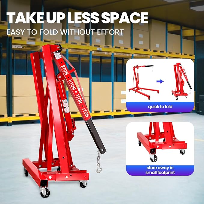 ​​Engine Lift, 2 Ton Engine Hoist Cherry Picker - Image 3