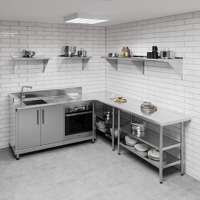 AmGood 72" Long X 16" Deep Stainless Steel Wall Shelf | NSF Certified | - Image 2