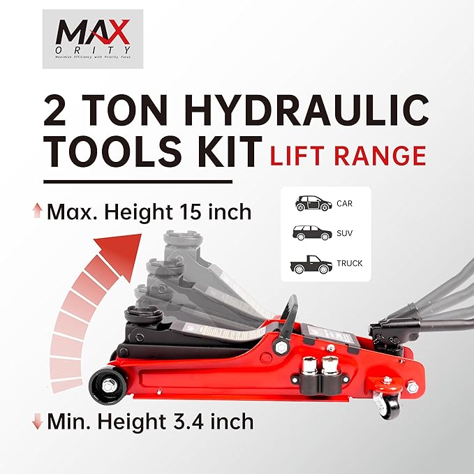 2-Ton Hydraulic Low Profile Trolley Garage Service/Floor Jack - Image 4