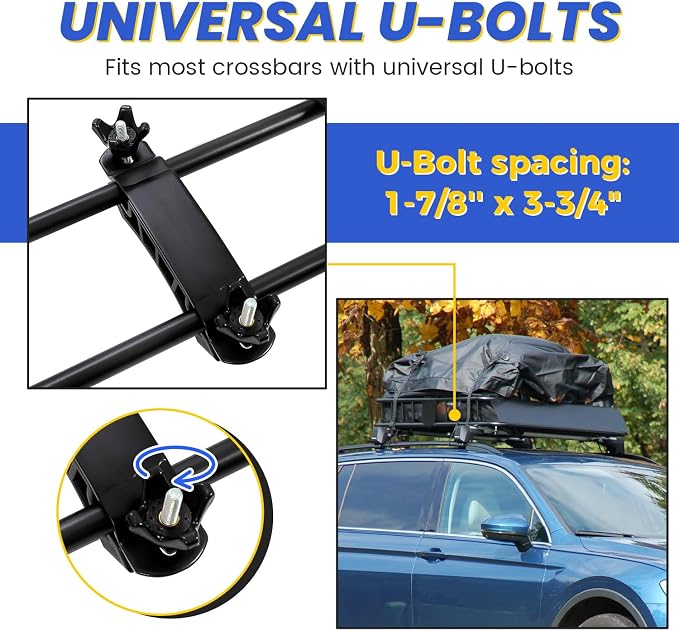 ECOTRIC 67" x 39" x 5.1'' Universal Roof Rack Cargo Carrier Basket - Image 6
