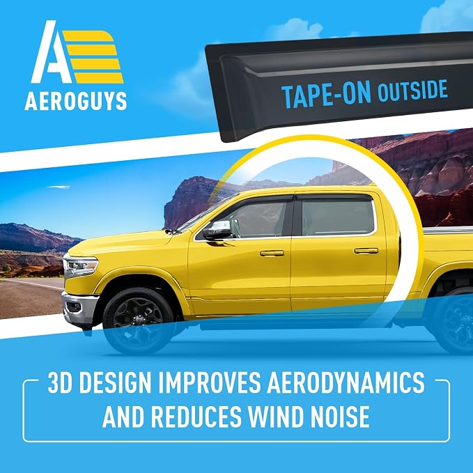 Extra Durable Window Deflectors Tape-On Window Visors Rain Guards Fit - Image 5