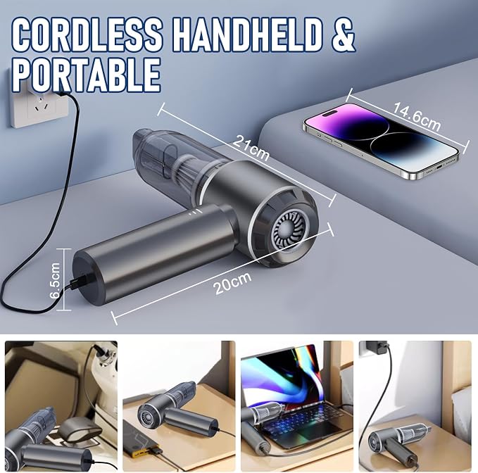 Car Vacuum Portable Cordless 20000PA High power Mini Vacuum Cleaner 4-in-1 - Image 6