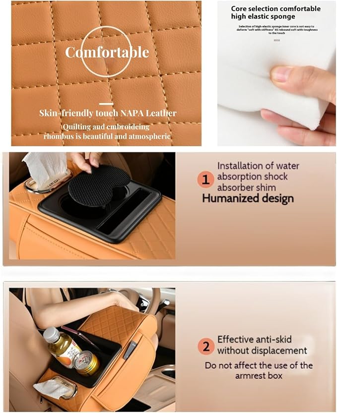 Car Center Console Cover Booster Multifunctional Car Center Console Cushion Pad - Image 4