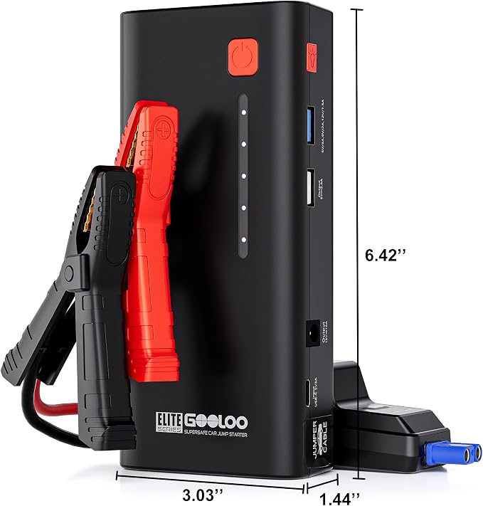 GOOLOO Jump Starter 3000A Peak Car Jumper Starter 12V SuperSafe Lithium Jump Box - Image 8