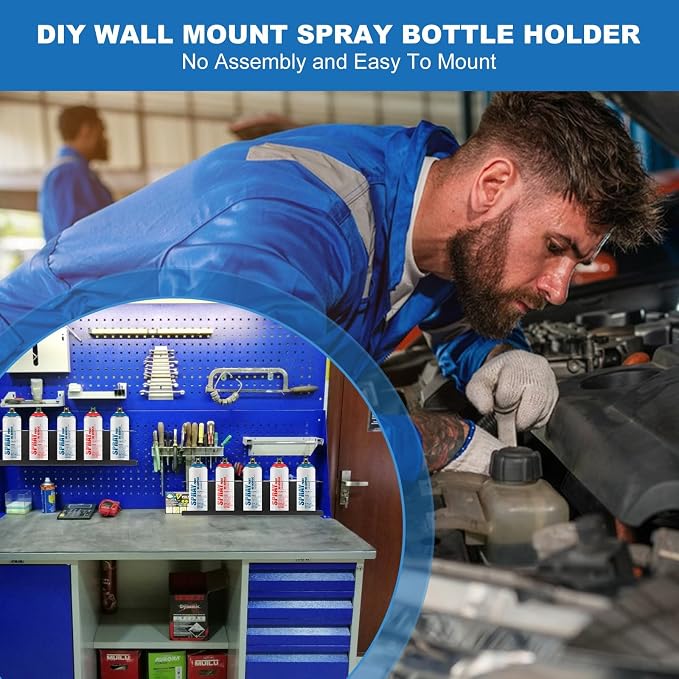 4 Pack Heavy-Duty Aerosol Spray Can Holder, 5 Can Spray Bottle Holder Steel - Image 5