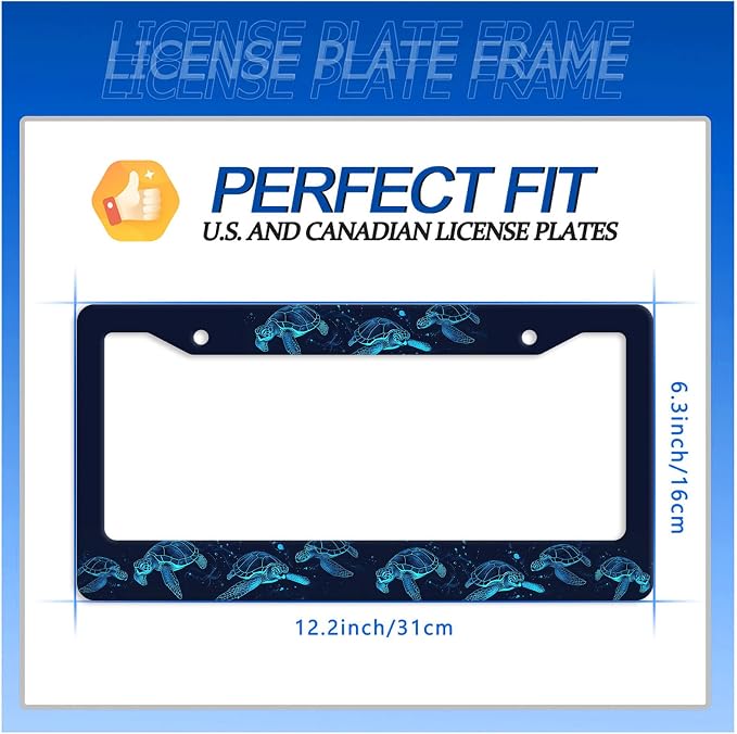 Sea Turtle License Plate Frame Blue Turtles License Plate Stainless Steel Funny - Image 7