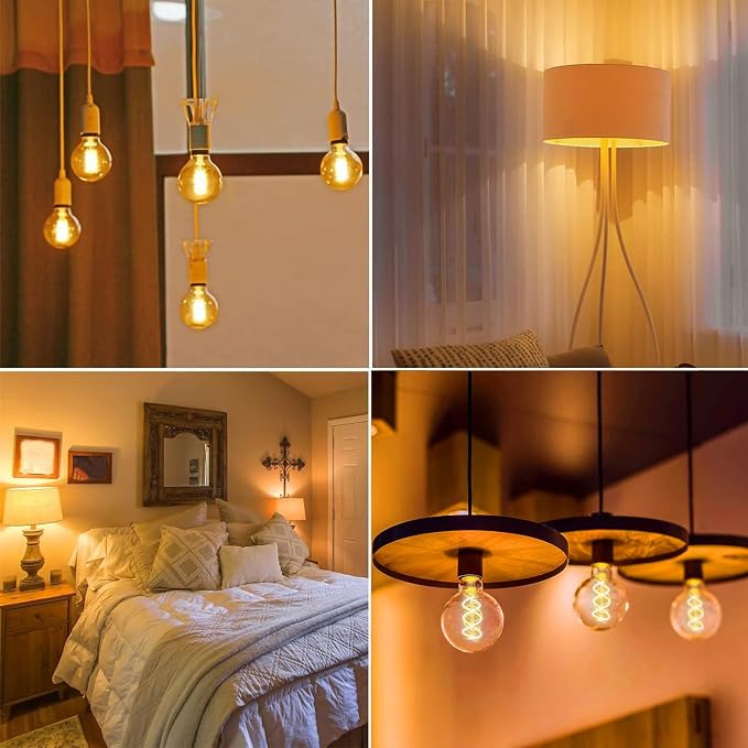Leools Vintage LED Spiral Filament Bulb G25/G80 Dimmable Flick-Free 6W CRI95 - Image 7