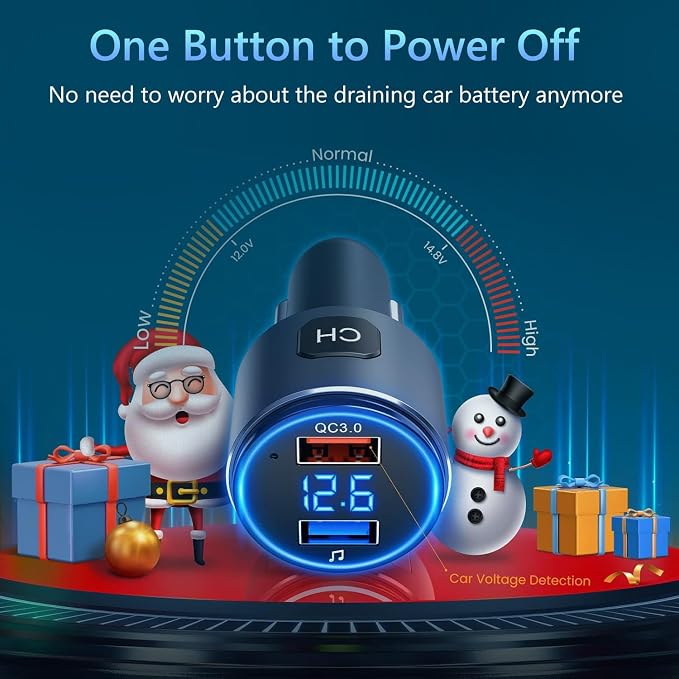 Upgraded V5.3 FM Bluetooth Transmitter, Siri Google Assistant - Image 5