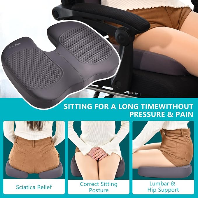 FLORICH 3 PCS Seat Cushion for Carseat Lumbar Support Pillow Car Neck Headrest - Image 4