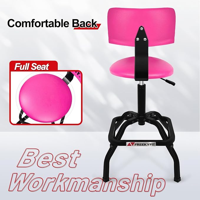 Shop Stool with Backrest, Mechanic Garage Stool - Image 6