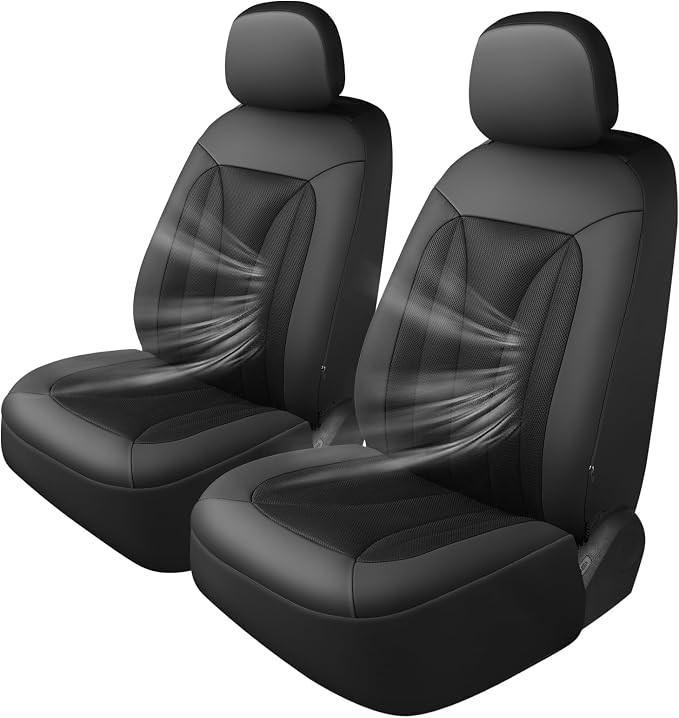 GIANT PANDA Fit GMC Sierra 1500 2500 3500 Front Car Seat Cover, 3D Air Mesh by GIANTPANDA