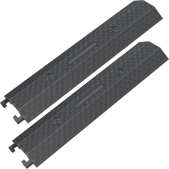 Double 40" inch Rubber Drop Over Cable Cover, 2 Pack Prevent Tripping Floor by OranLite