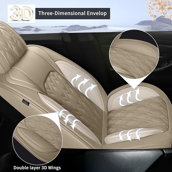 Car Seat Covers Fit for Toyota Camry 2012-2025: Full Set 5 Seats Faux Leather - Image 5