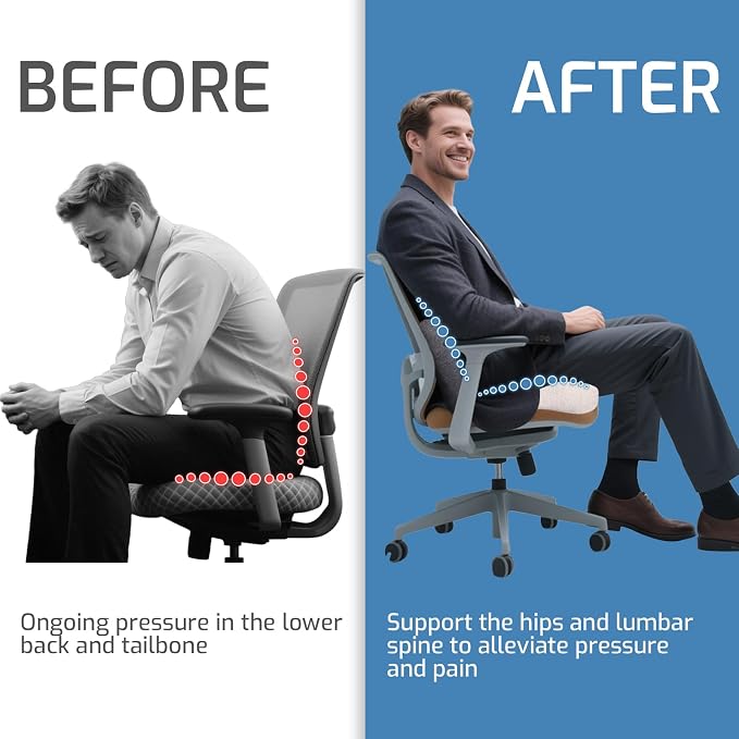 Memory Foam Seat Cushion, Office Chair Cushion - Image 6