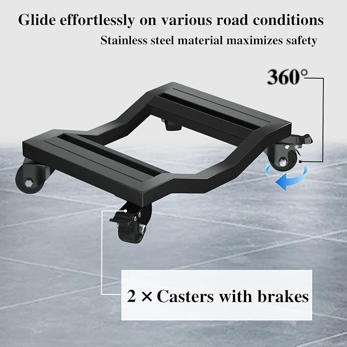 I'EZONK Industrial Stainless Steel Car Dolly Set of 2-6, 084kg Capacity | Pro - Image 6