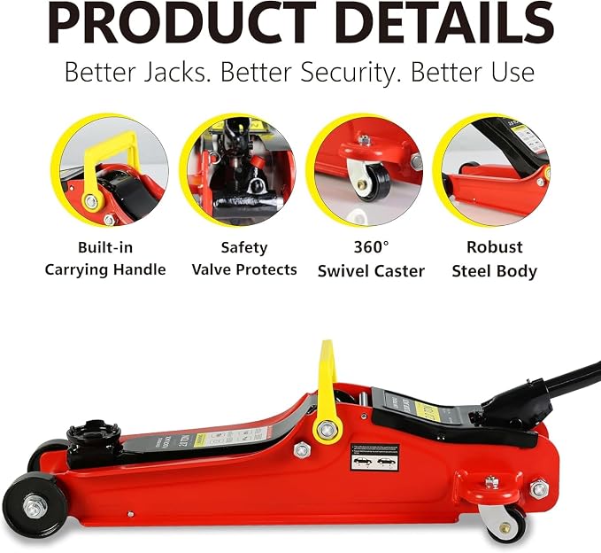 2 Ton Low Profile Floor Jack, Heavy Duty - Image 3