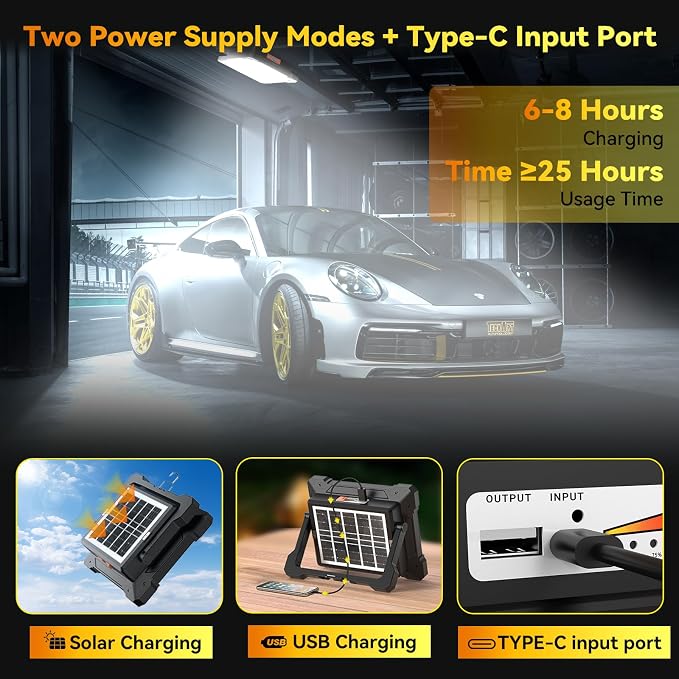 300W Led Work Light Rechargeable, 26000MAh Solar Portable Light, 26000LM - Image 3