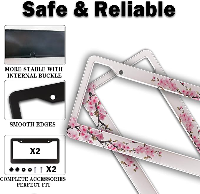License Plate Frames for Men Powder License Plate Frame for Women Beautiful - Image 4