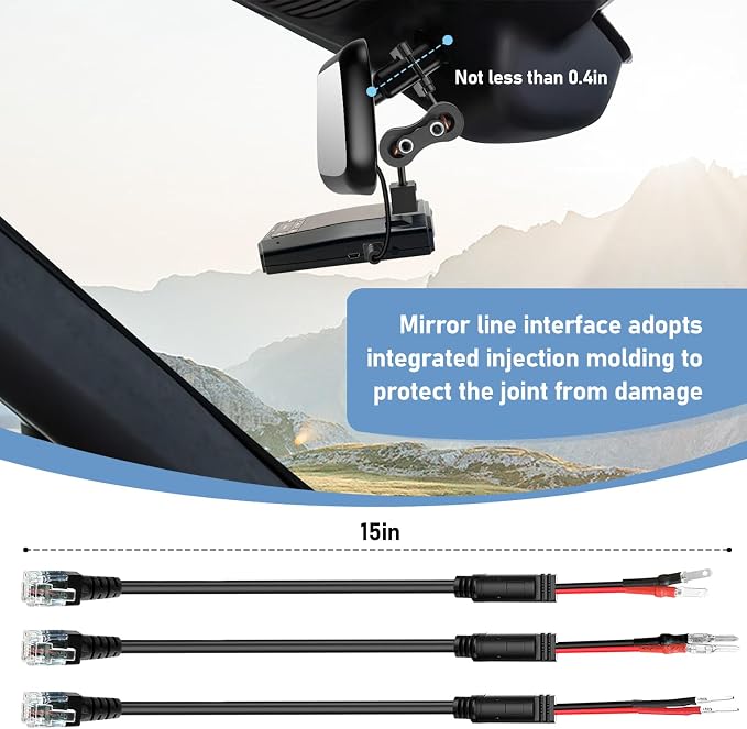 Radar Detector Mount, Rearview Mirror Rod Radar Mounting Bracket+Rearview - Image 3