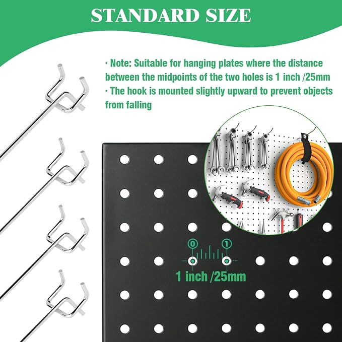 50Pcs 8"/20CM Pegboard Hooks Assortment Set, Metal Peg Board Hooks - Image 5
