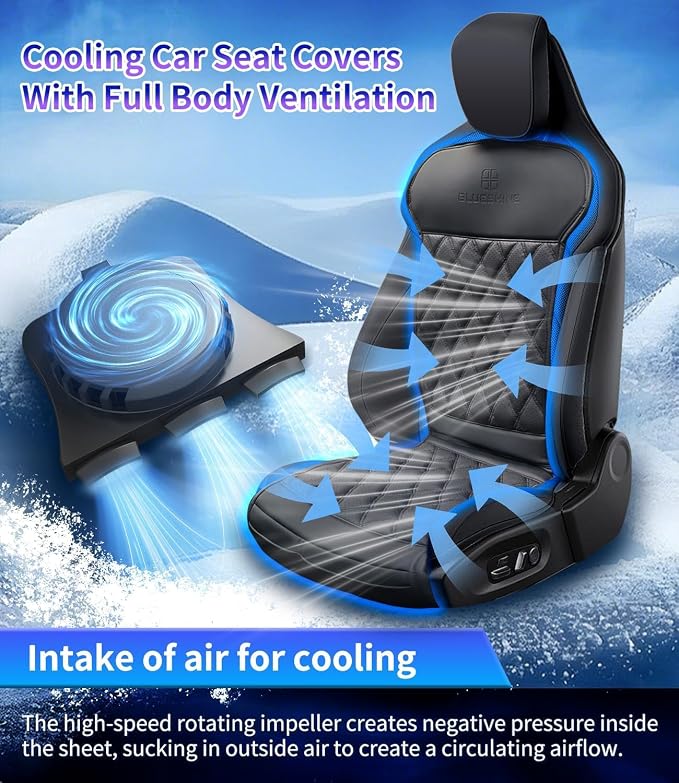 Air Suction Cooling Car Seat Cover Front Seat, 12V Circulation Ventilation - Image 3