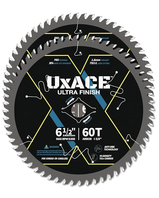 6-1/2-Inch 60-Tooth Circular Saw Blade by UXACETOOLS