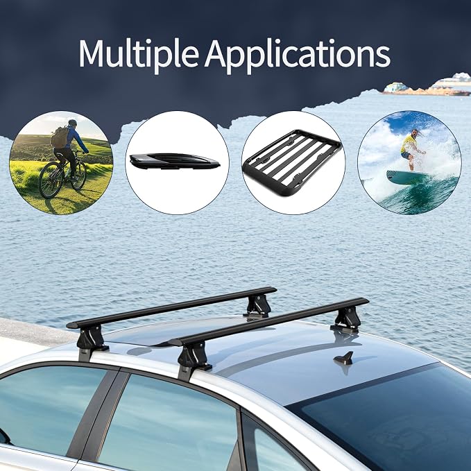 51" Roof Rack Cross Bars, Adjustable Universal Roof Rack, Aluminum Locking - Image 5
