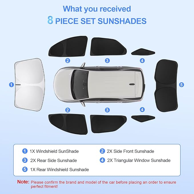 8pcs Car Window Shades for Chevrolet/Chevy Equinox 2018-2024 Accessories - Image 6