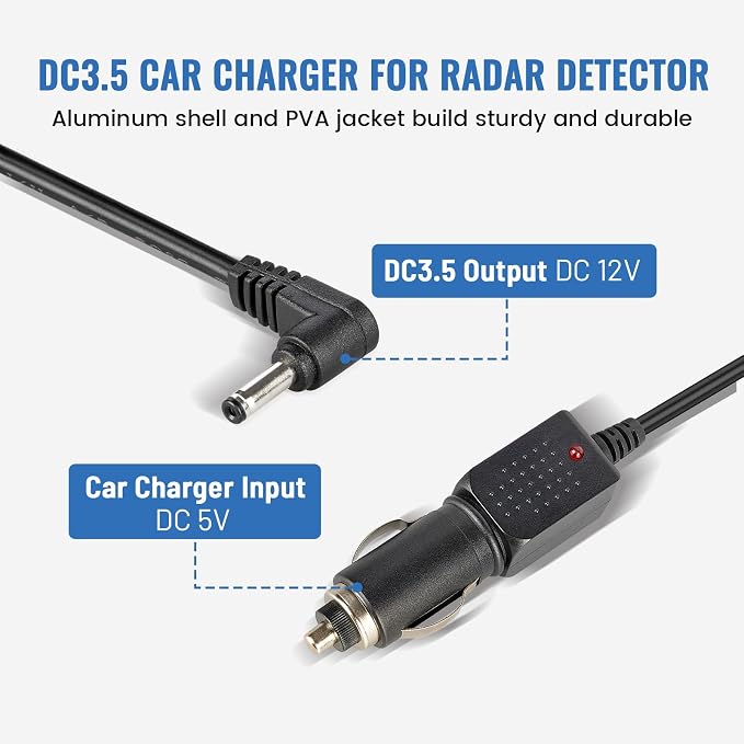EWAY 12V Power Cord for Cobra Whistler Radar Detector 6.5ft, Replacement Car - Image 2