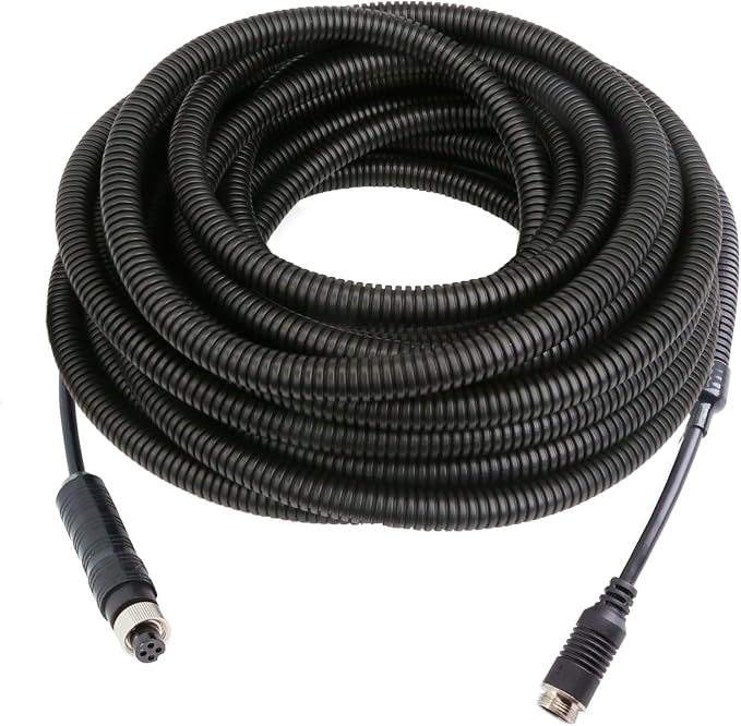4 Pin Backup Camera Cable with Corrugated Tube Cover, 4 Pin Aviation Extension by STONVUE